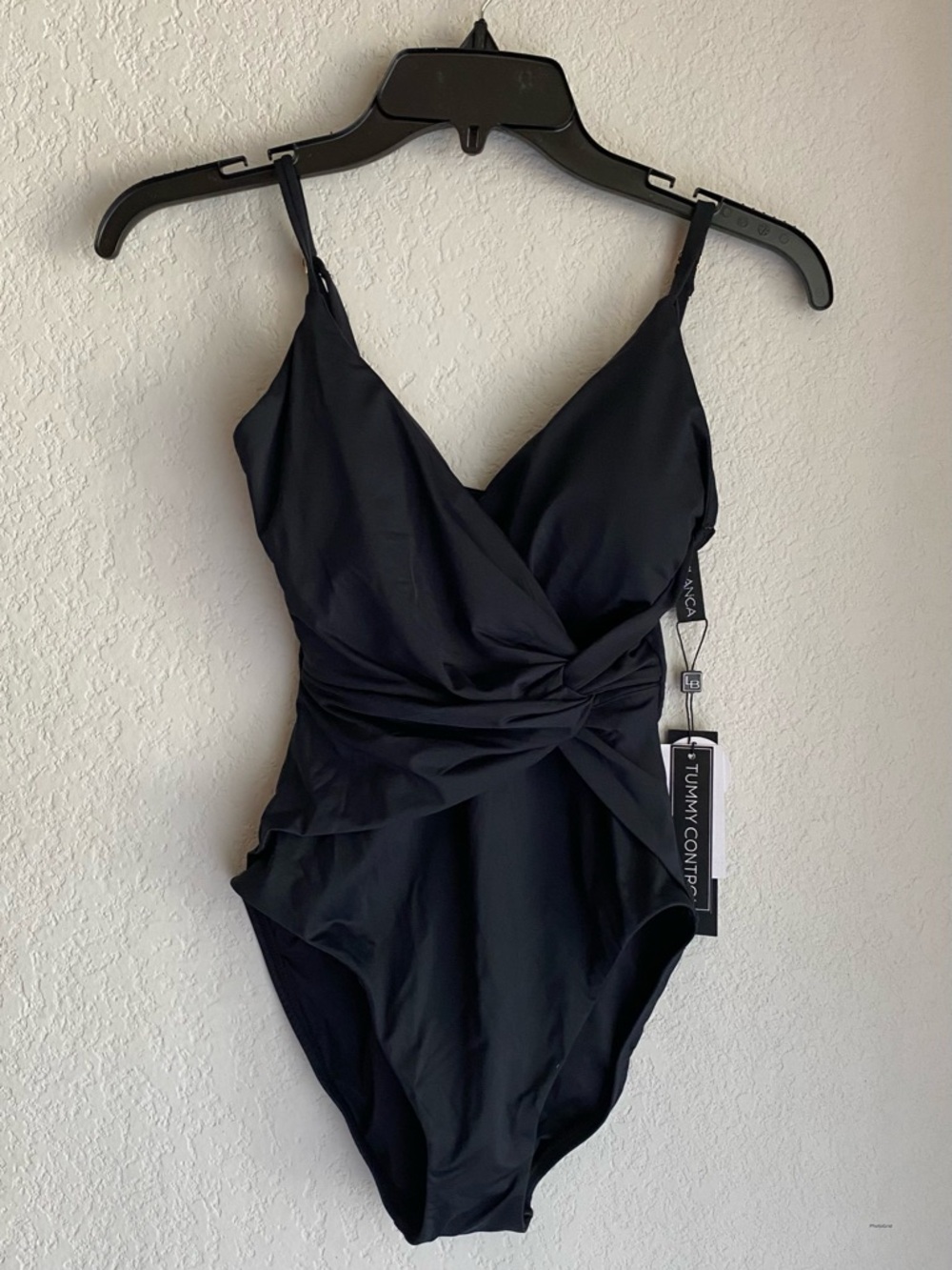 La Blanca Black Twist-Front Tummy Control One-Piece Swimsuit